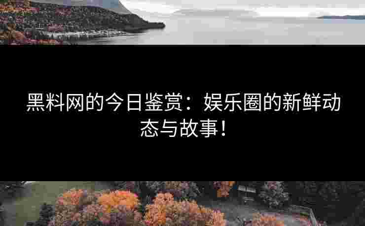 黑料网的今日鉴赏：娱乐圈的新鲜动态与故事！