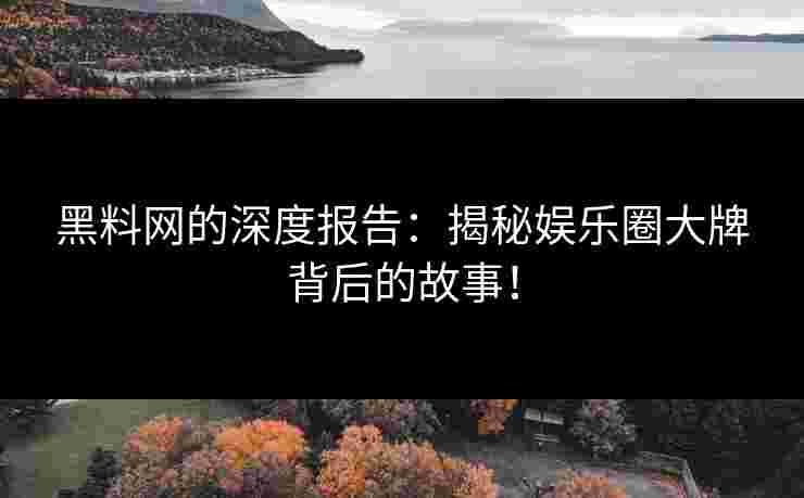 黑料网的深度报告：揭秘娱乐圈大牌背后的故事！